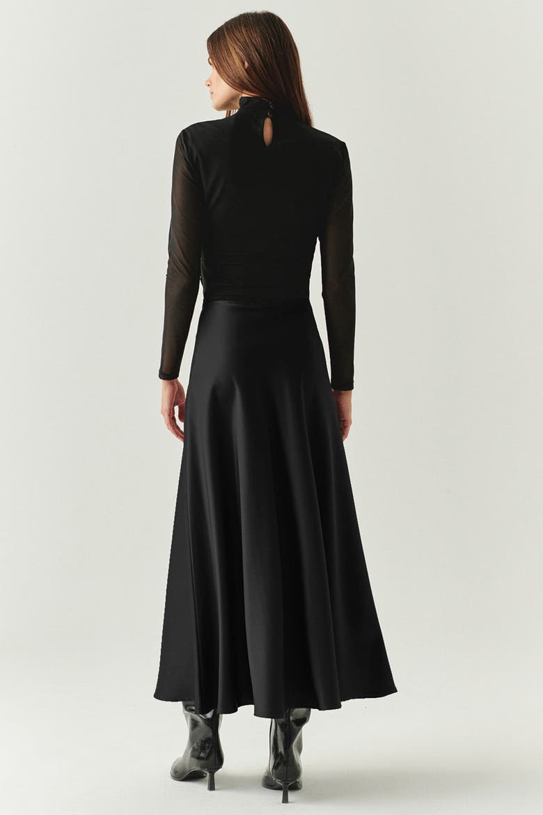 Justice A Line Midi Skirt, Alternate, color, BLACK