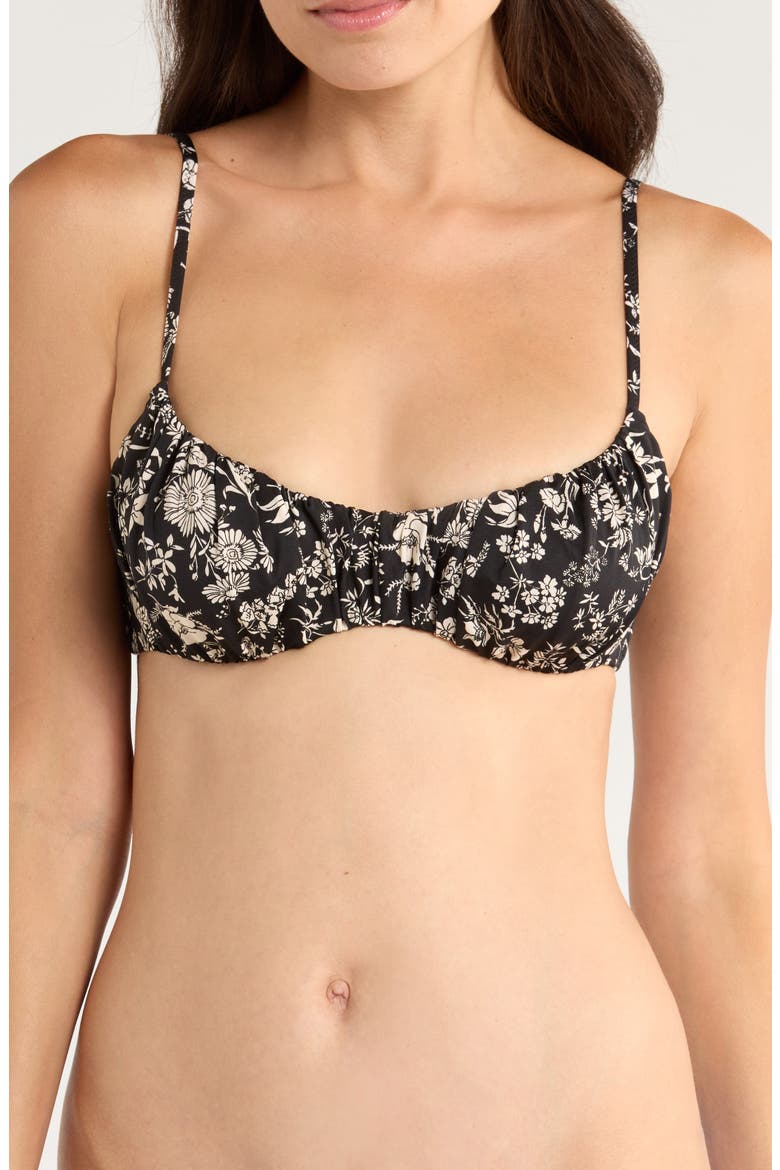 Naomi Ruched Bikini Top, Main, color, MIDNIGHT BLOOM