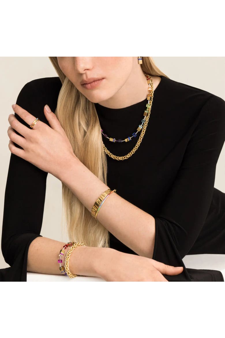 Mesh Chain Classic Necklace, Alternate, color, Gold