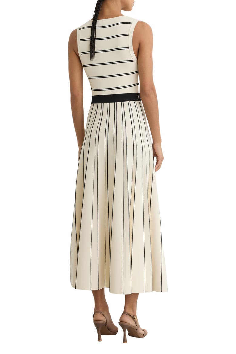 Mallory Sleeveless Stripe Knit Midi Dress, Alternate, color, IVORY/ BLACK