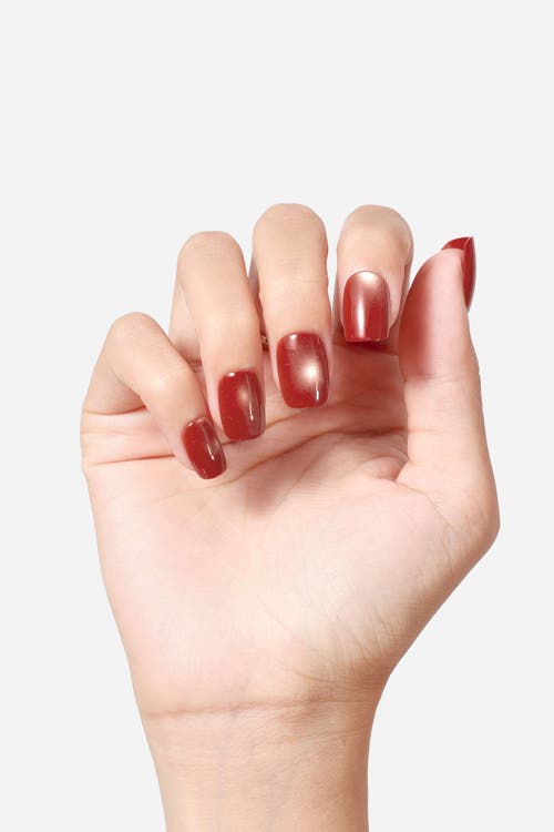 Never Have I Ever Basic But Make It Boss Square Press On Nails In Red