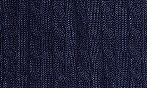 Ralph Lauren Cotton Mini Cable Cardigan In Blue