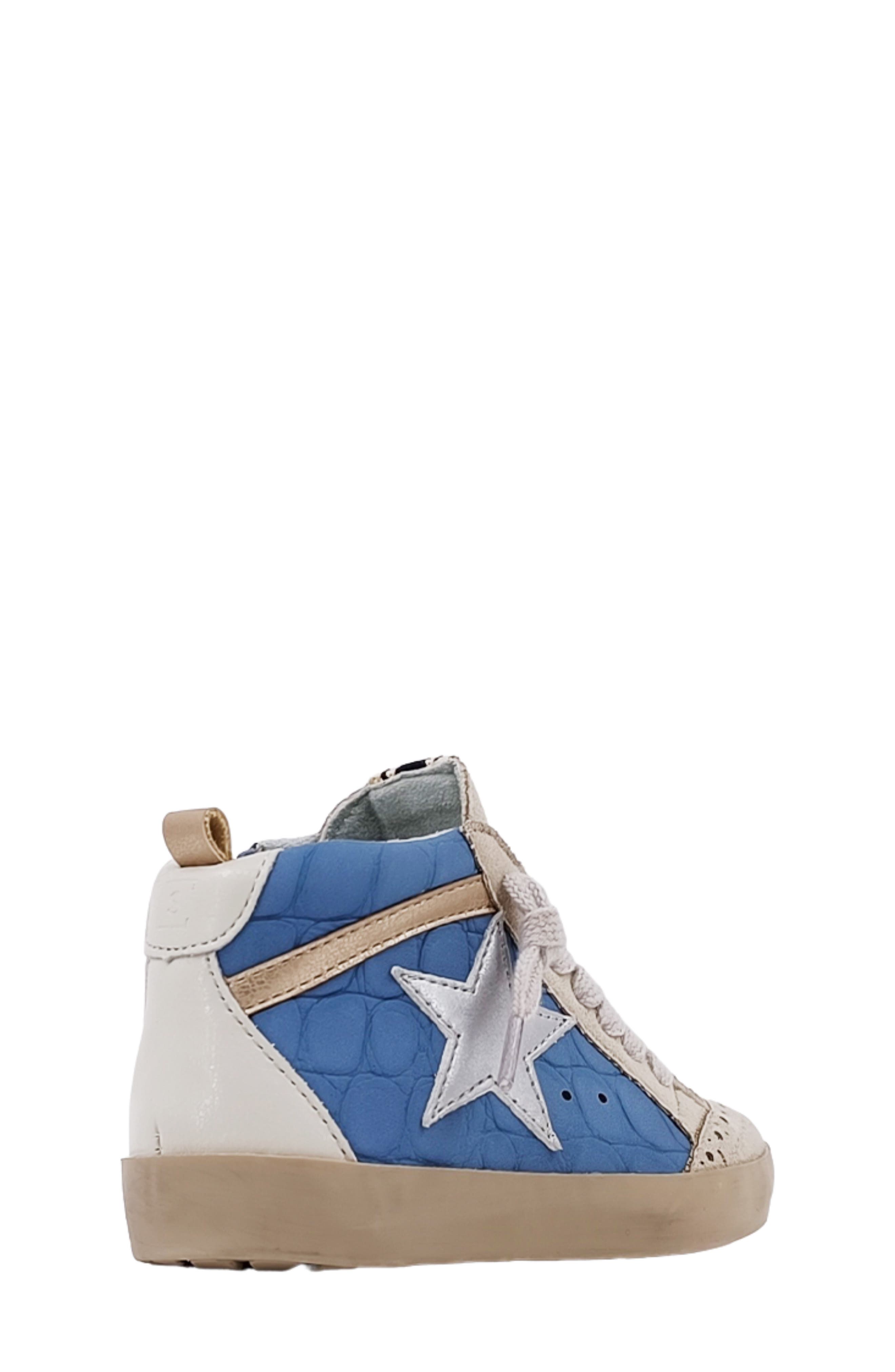 SHUSHOP Kids' Paulina Mid-Top Sneaker, Alternate, color, Blue Croco