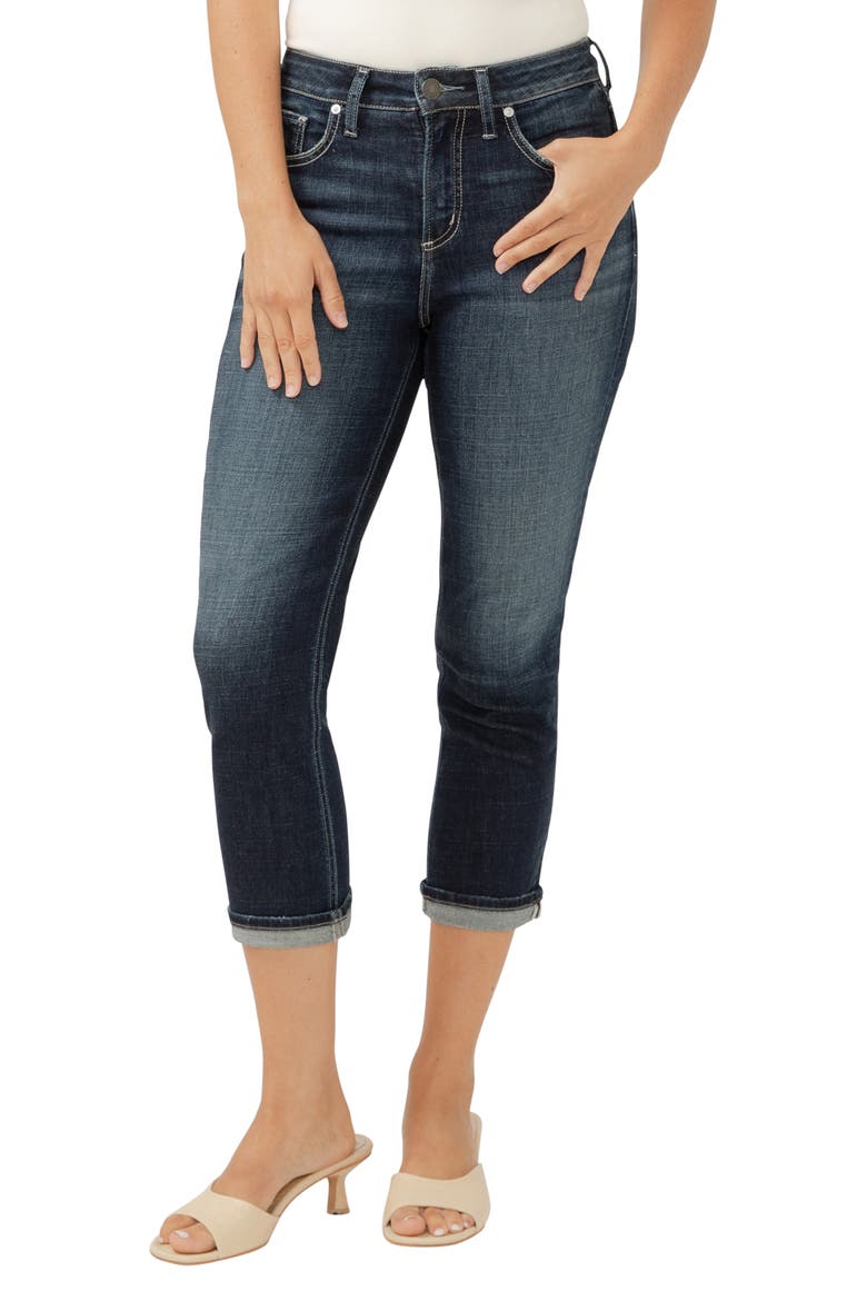 Avery Curvy High Waist Capri Jeans, Alternate, color, INDIGO