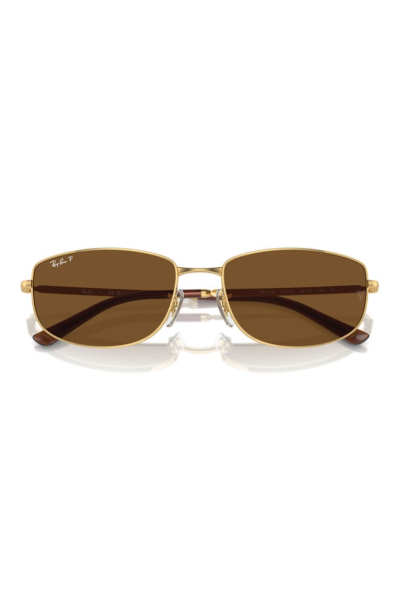 56mm Irregular Sunglasses, Alternate, color, GOLD/ BROWN