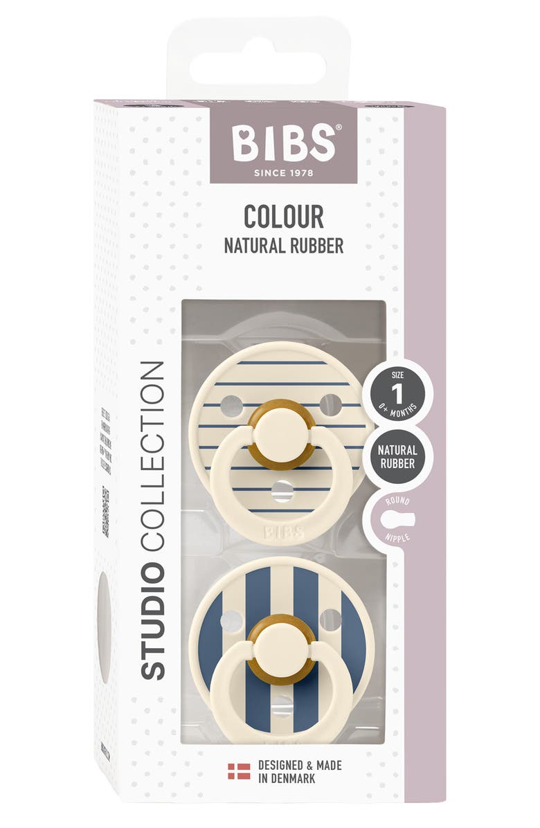 BIBS Studio Colour 2-Pack Pacifiers, Alternate, color, Ivory Steel