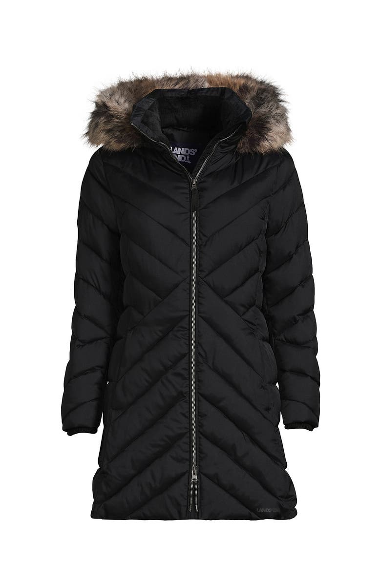 Lands' End Insulated Cozy Fleece Lined Primaloft Coat, Alternate, color, Black