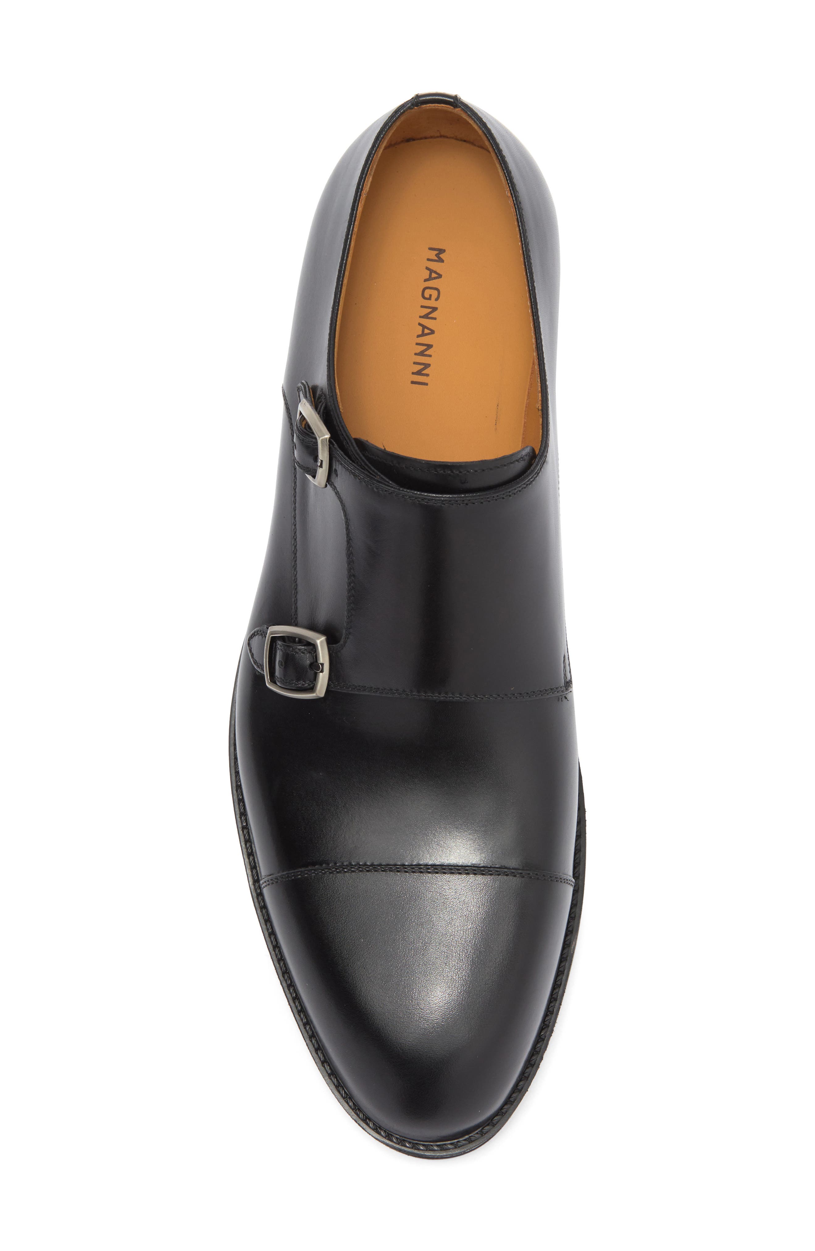 Magnanni Franklyn Double Strap Monk Shoe, Alternate, color, Black