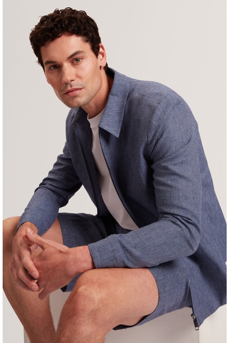 Ashley Linen & Cotton Jacket, Alternate, color, NAVY