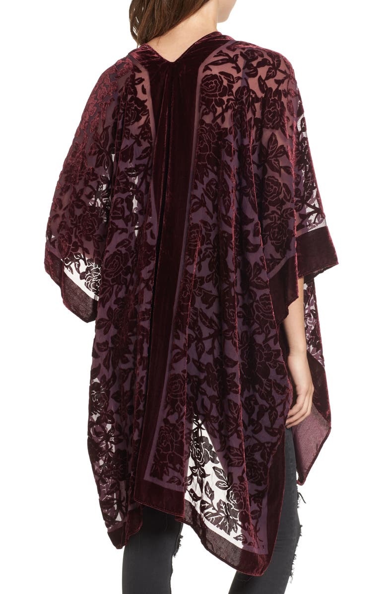 WOVEN HEART GIRLS Burnout Velvet Kimono, Alternate, color, 