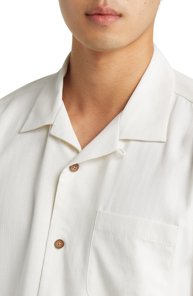 Tommy Bahama Beach Wishes Solid Short Sleeve Silk Button-Up Shirt, Alternate, color, 