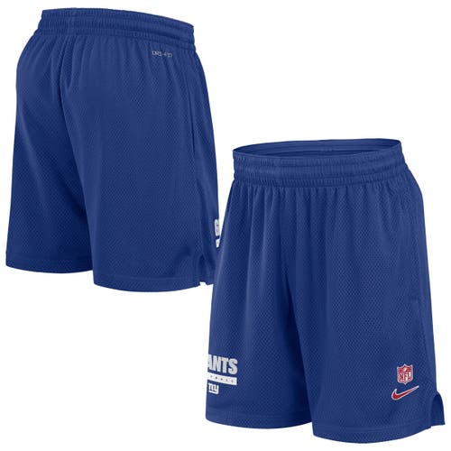 Nike Royal New York Giants 2024 Sideline Performance Mesh Shorts In Blue