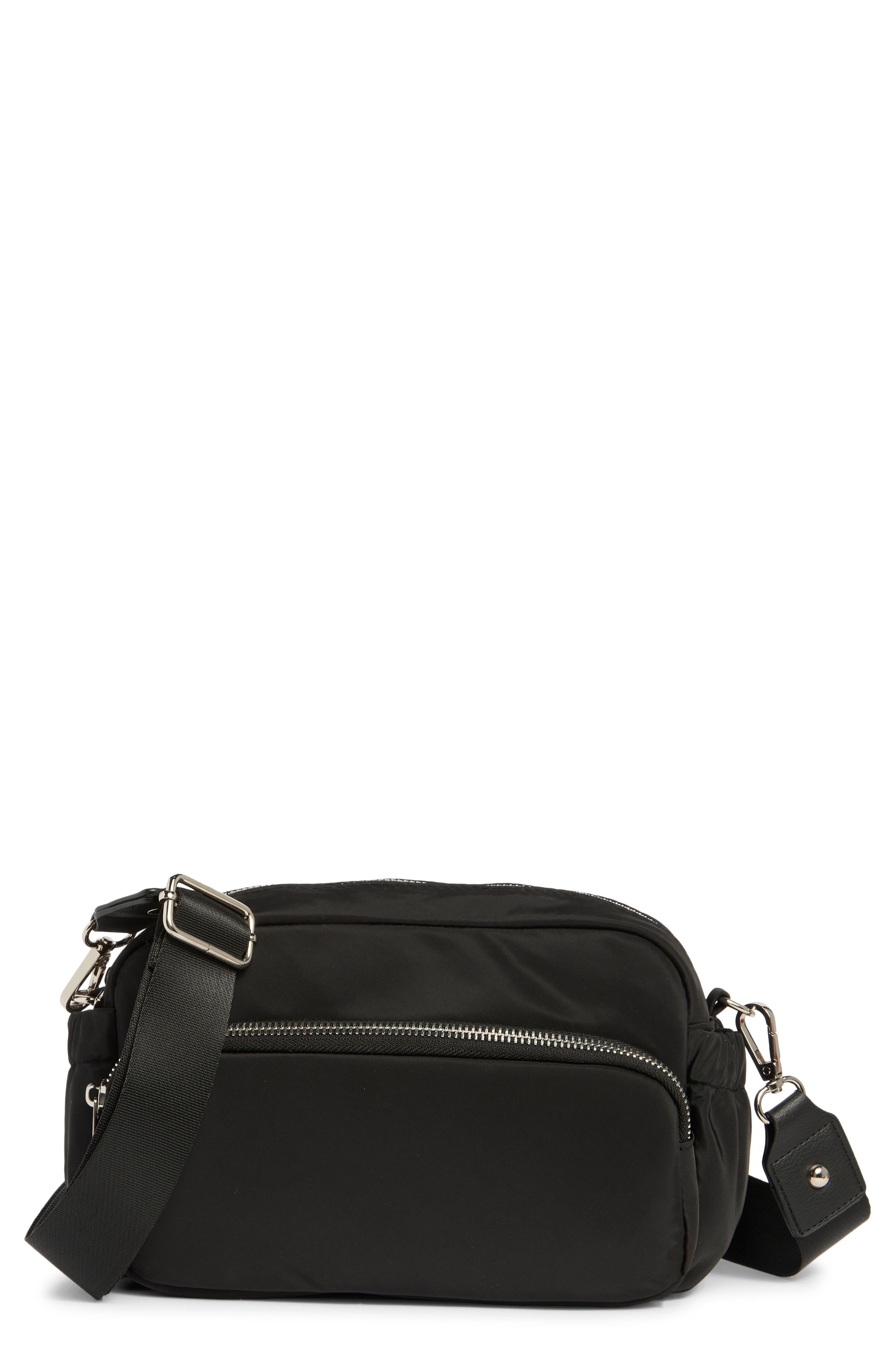 Madden Girl Nylon Camera Bag, Main, color, Black