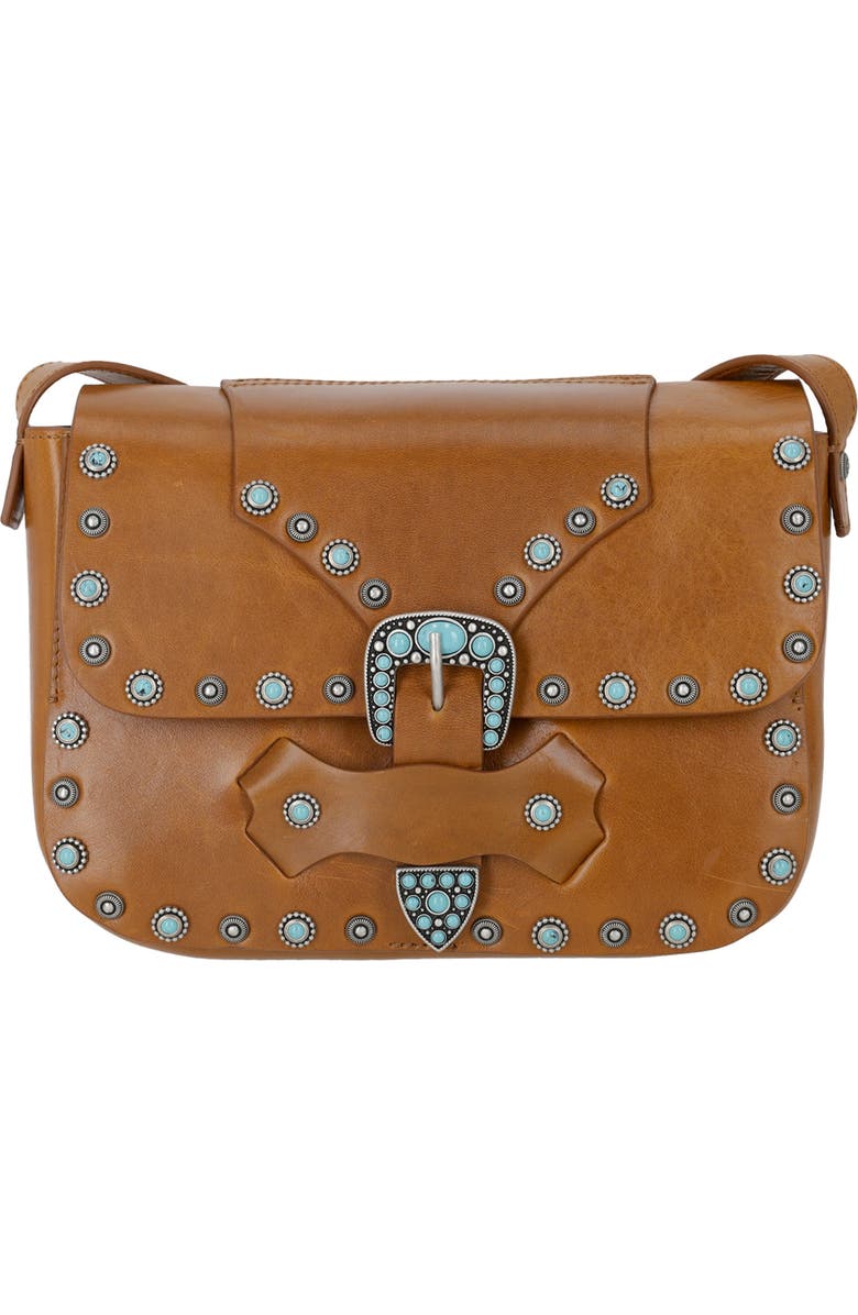 Fortela Turquoise Whisky Leather Bag, Main, color, Light Brown