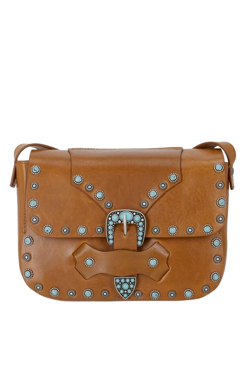 Turquoise Whisky Leather Bag