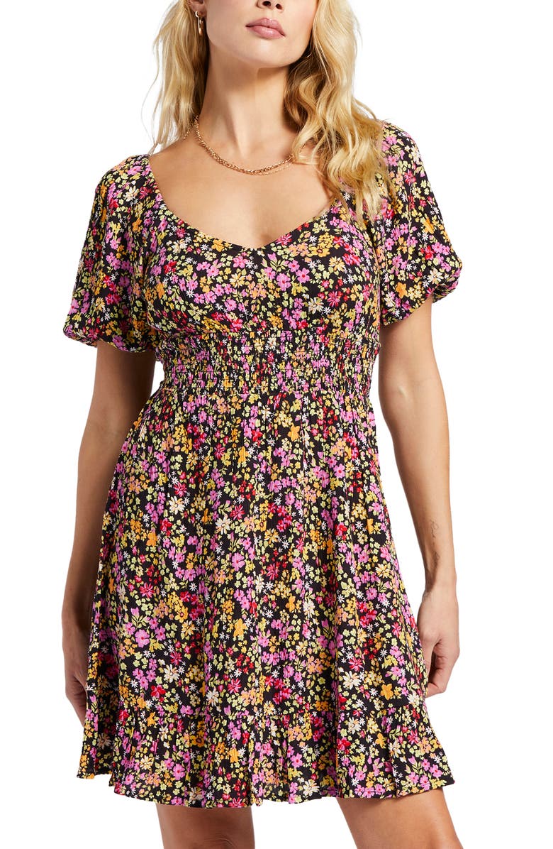 Billabong Something Pretty Floral Smocked Dress, Alternate, color,