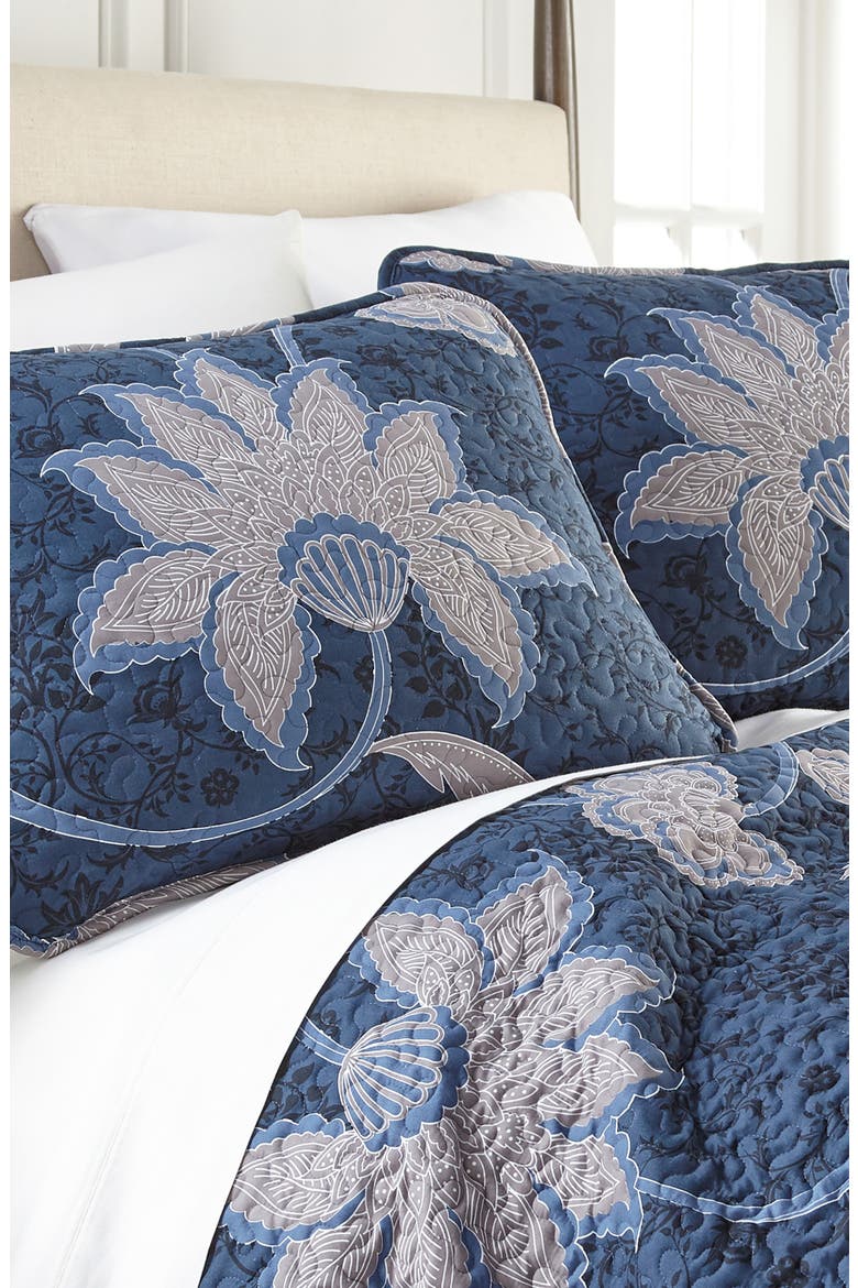 Full/Queen Sized Luxury Premium Collection Ultra-Soft Quilt Cover Set - Floral Blue, Alternate, color, FLORAL BLUE