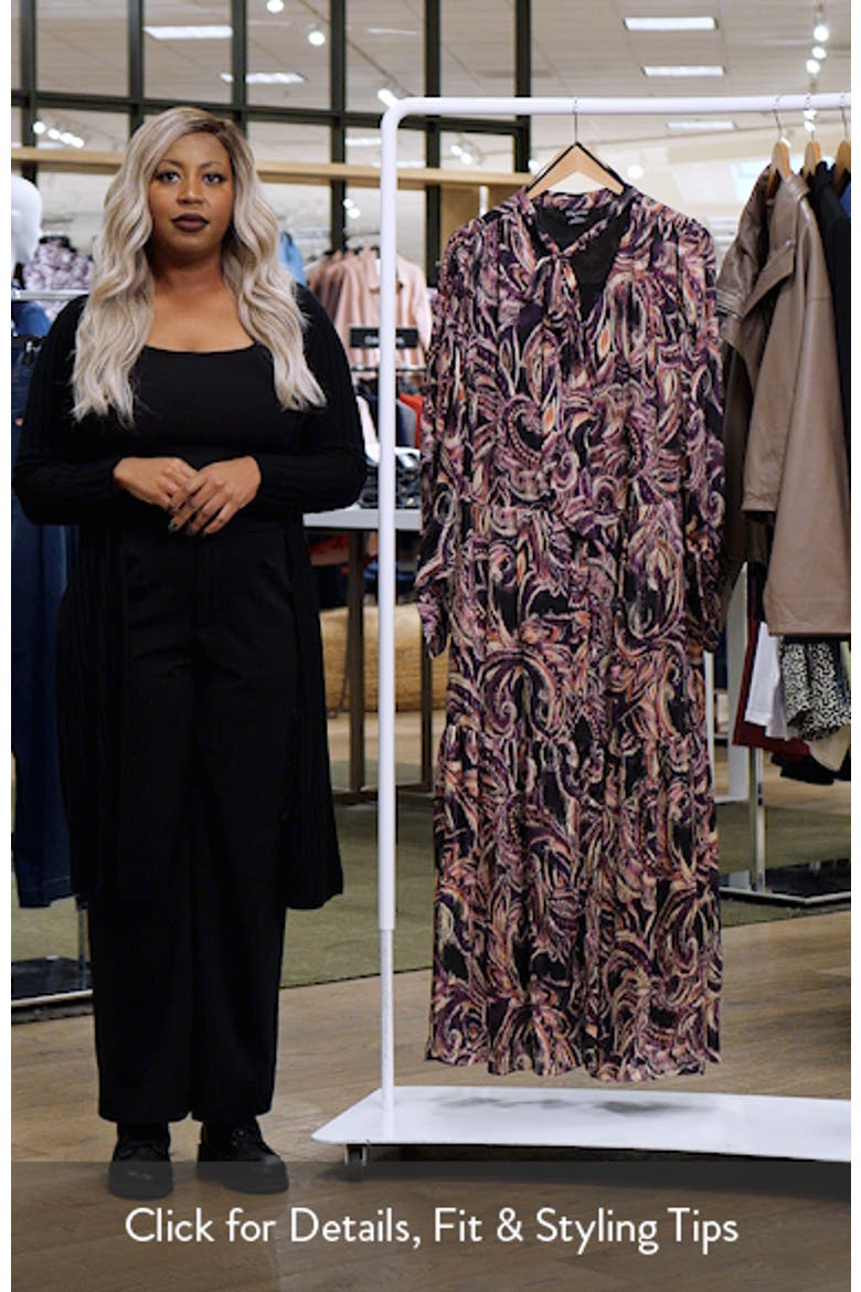 Amiyah Floral & Stripe Long Sleeve Maxi Dress video