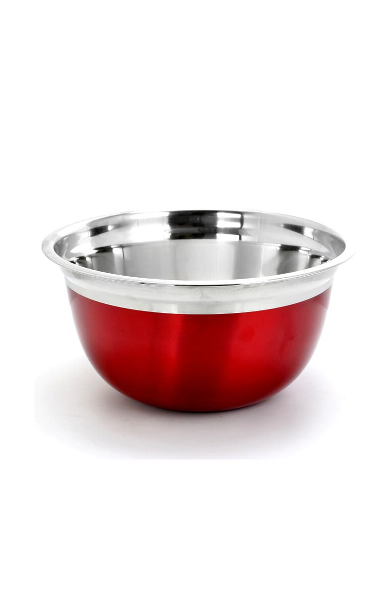 OSTER Rosamond 3 Piece Stainless Steel Round Mixing Bowls, Alternate, color, Red