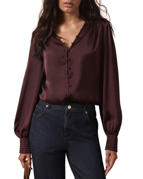 Satin Long Sleeve Blouse