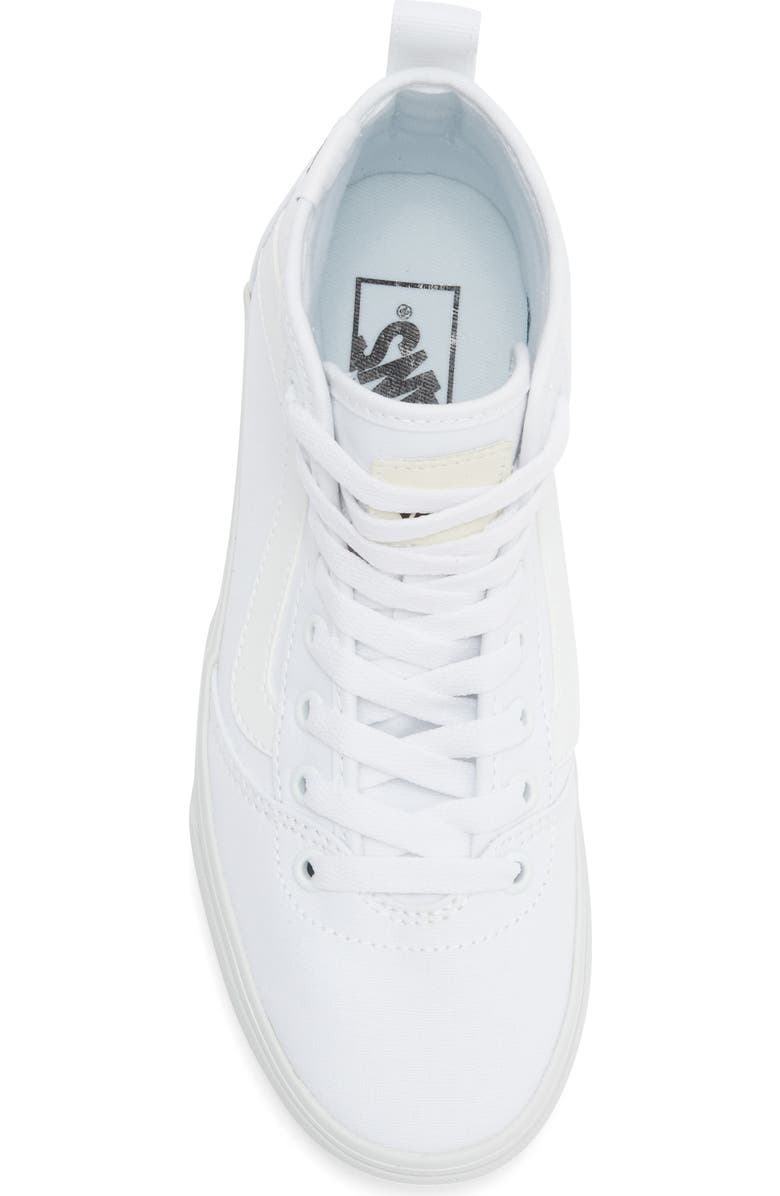 Vans Ashwood High Top Sneaker, Alternate, color, Canvas White/White