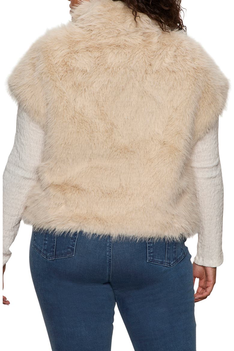 Silky Faux Fur Vest, Alternate, color, ALMOND WHITE