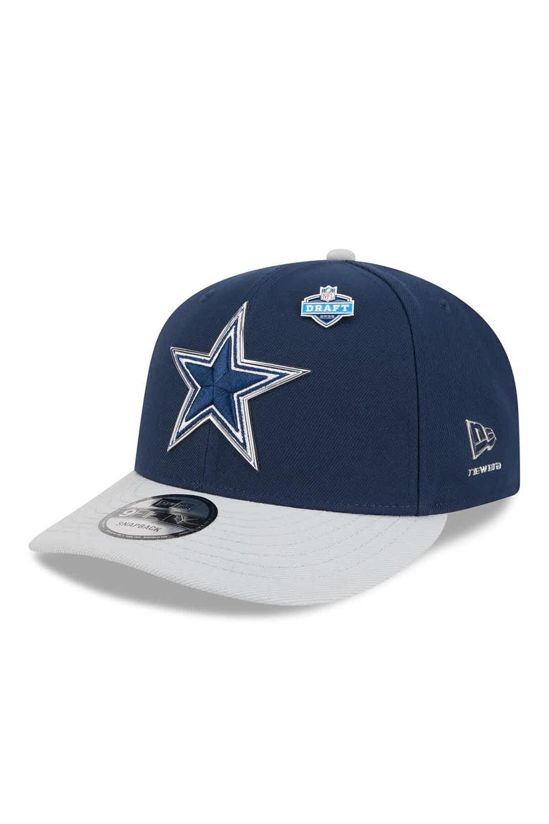 Men's New Era  Navy/Silver Dallas Cowboys 2026 NFL Draft On Stage Pre-Curved 9FIFTY Snapback Hat, Main, color, Navy