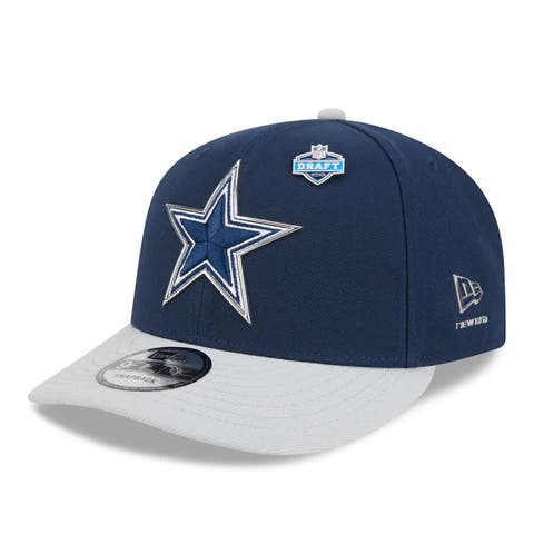 Men's New Era  Navy/Silver Dallas Cowboys 2026 NFL Draft On Stage Pre-Curved 9FIFTY Snapback Hat
