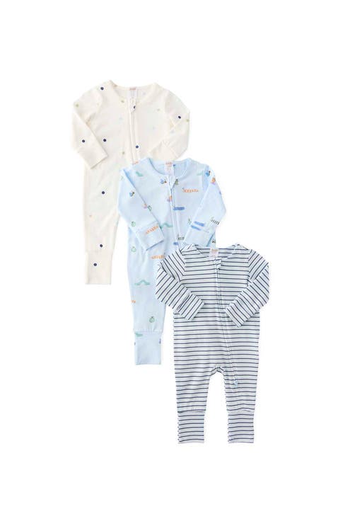 The 3pk Long Sleeve Zip All In One Romper