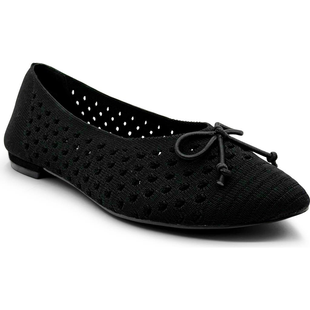 Chelsea Crew Ferry Open Knit Ballet Flat In Black Knit