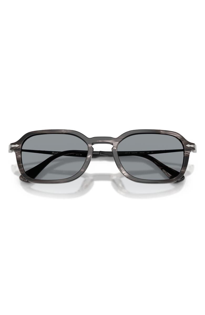 Persol 54mm Phantos Sunglasses, Alternate, color, Striped Black And Grey / Blue