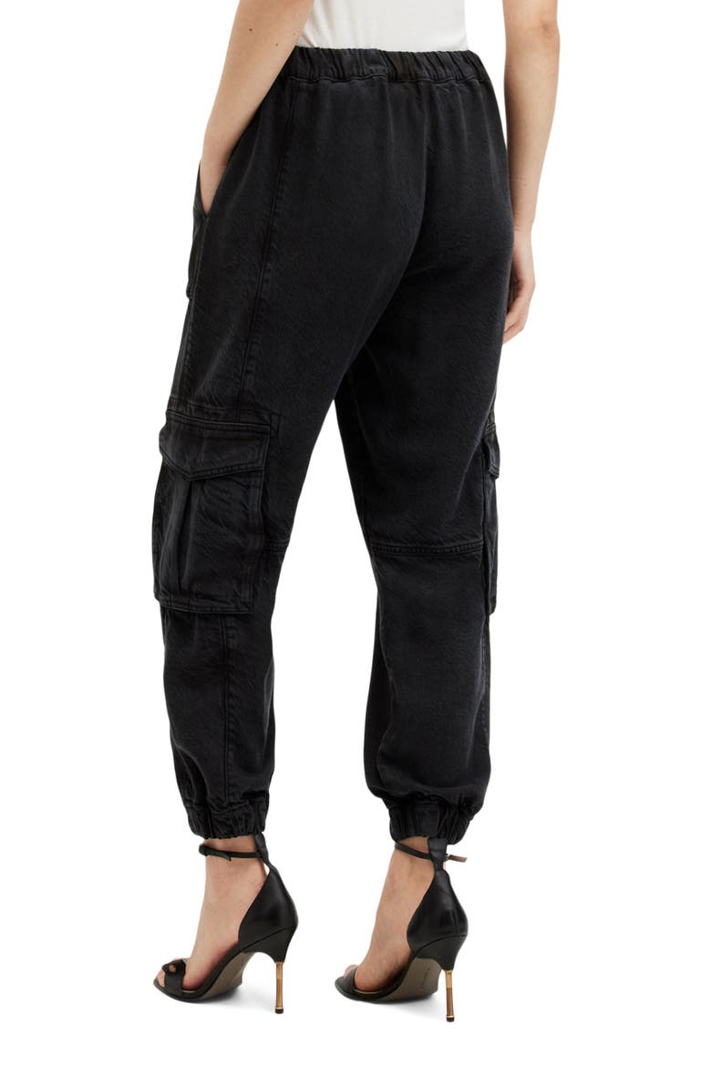 Frieda Twill Cargo Joggers, Alternate, color, BLACK