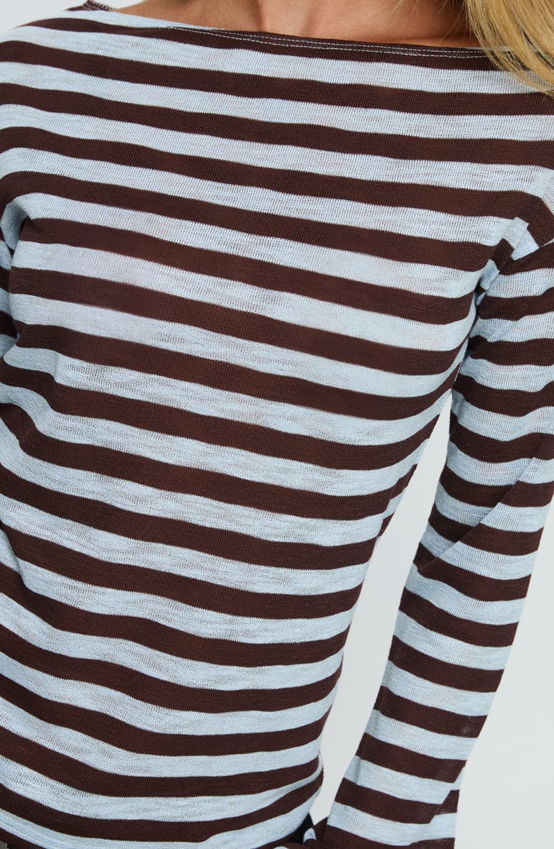 Princess Polly Bateau Neck Stripe Knit Top, Alternate, color, 