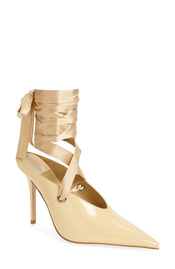 Jeffrey Campbell Grateau Ankle Wrap Mule In Yellow
