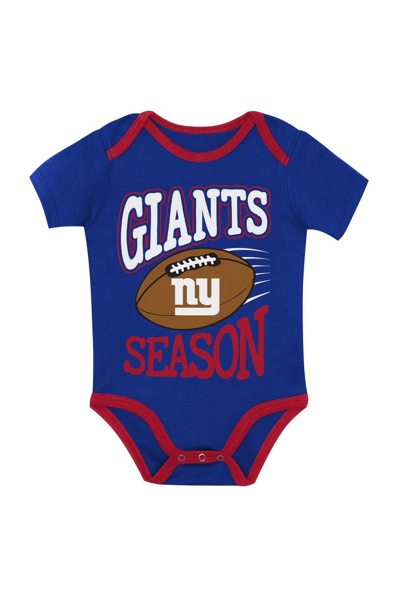 Newborn Outerstuff  New York Giants First Round Pick Three-Piece Creeper Set, Alternate, color, Rush Blue