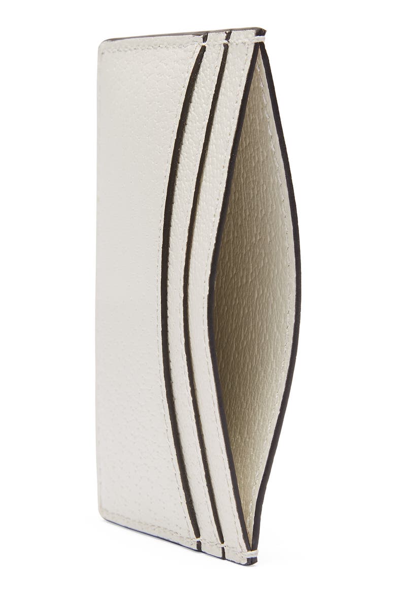 Ophidia Leather Card Case, Alternate, color, MYSTIC WHITE/ BLUE RED BLUE
