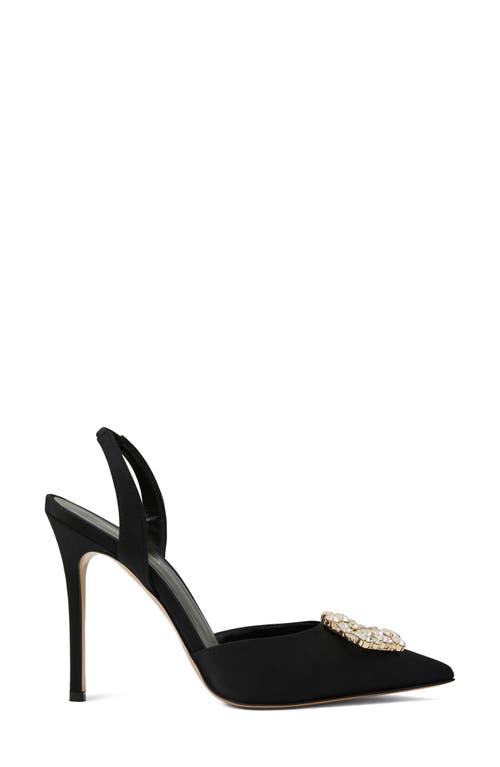 Bruno Magli Moda Slingback Pointed Toe Pump In Black Satin