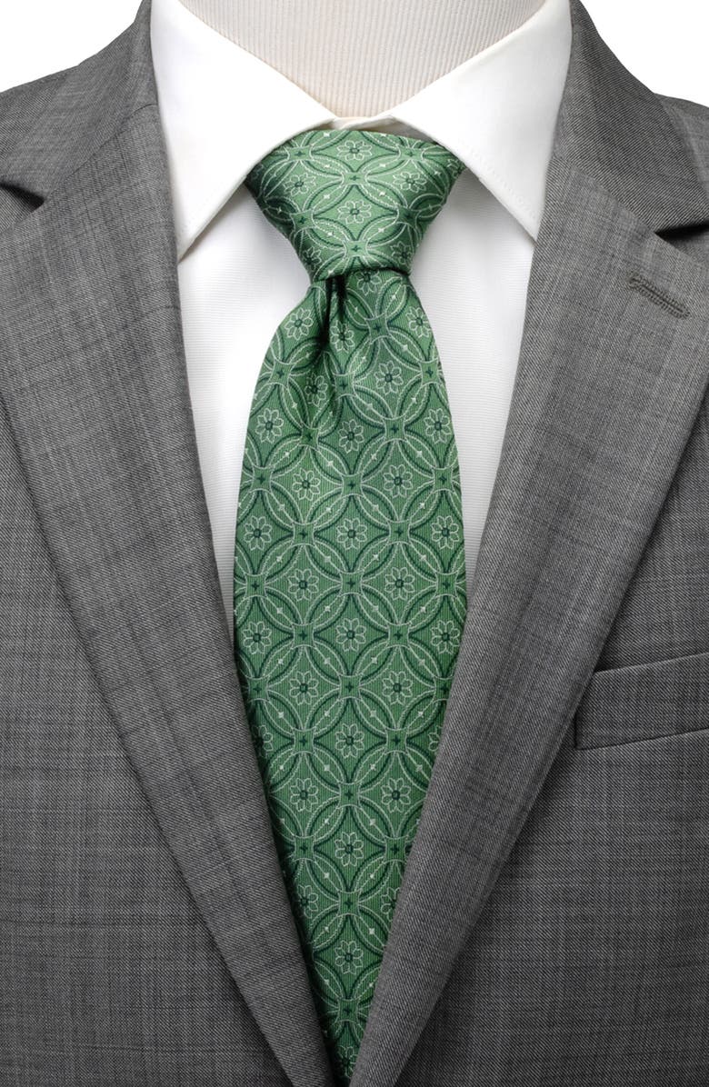 Cufflinks, Inc. Watercress Green Tiled Silk Tie, Alternate, color, Green