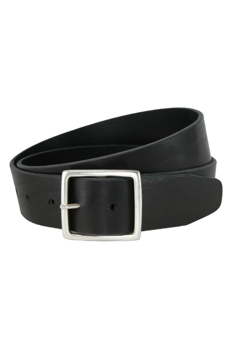 CrookhornDavis Men's Douglas NoHo Center Bar Pull Up Casual Leather Jean Belt, Main, color, Black