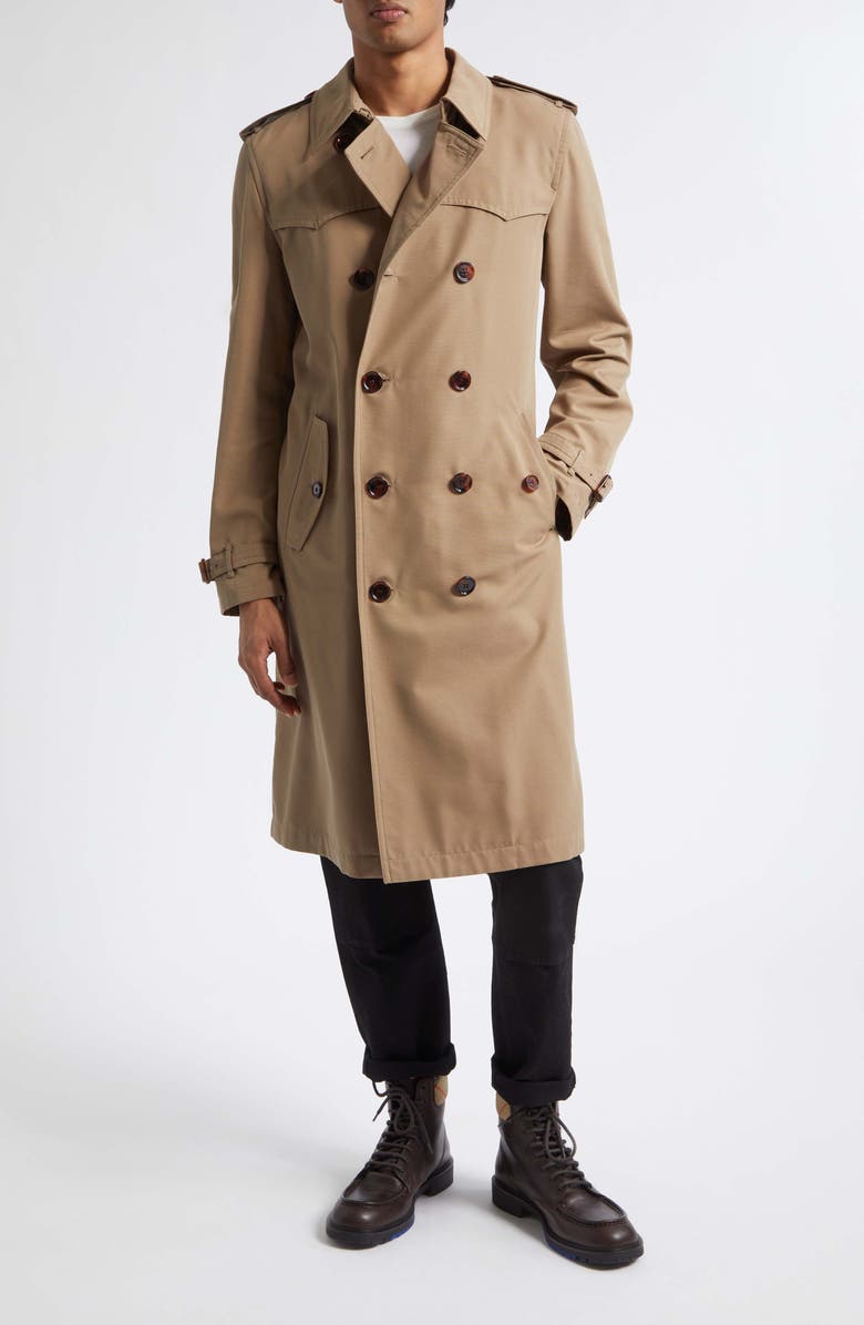 Burberry Foxfield Water Resistant Cotton Gabardine Trench Coat, Main, color, Poplar
