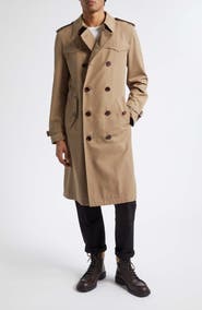 Burberry Foxfield Water Resistant Cotton Gabardine Trench Coat