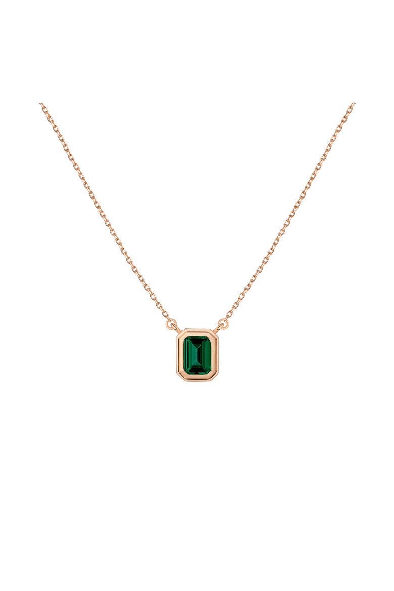 Lab Grown Emerald Heirloom Necklace, Main, color, Yellow Gold Vermeil
