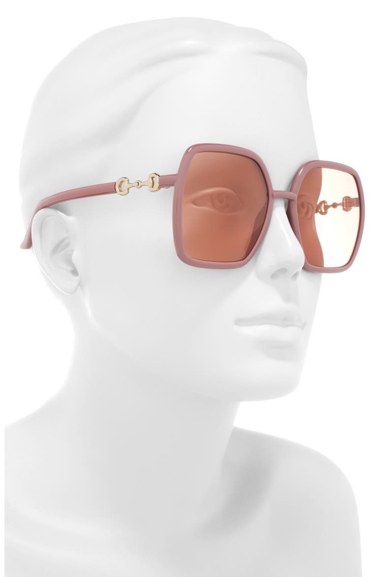 55mm Oversize Square Sunglasses, Alternate, color, PINK ORANGE