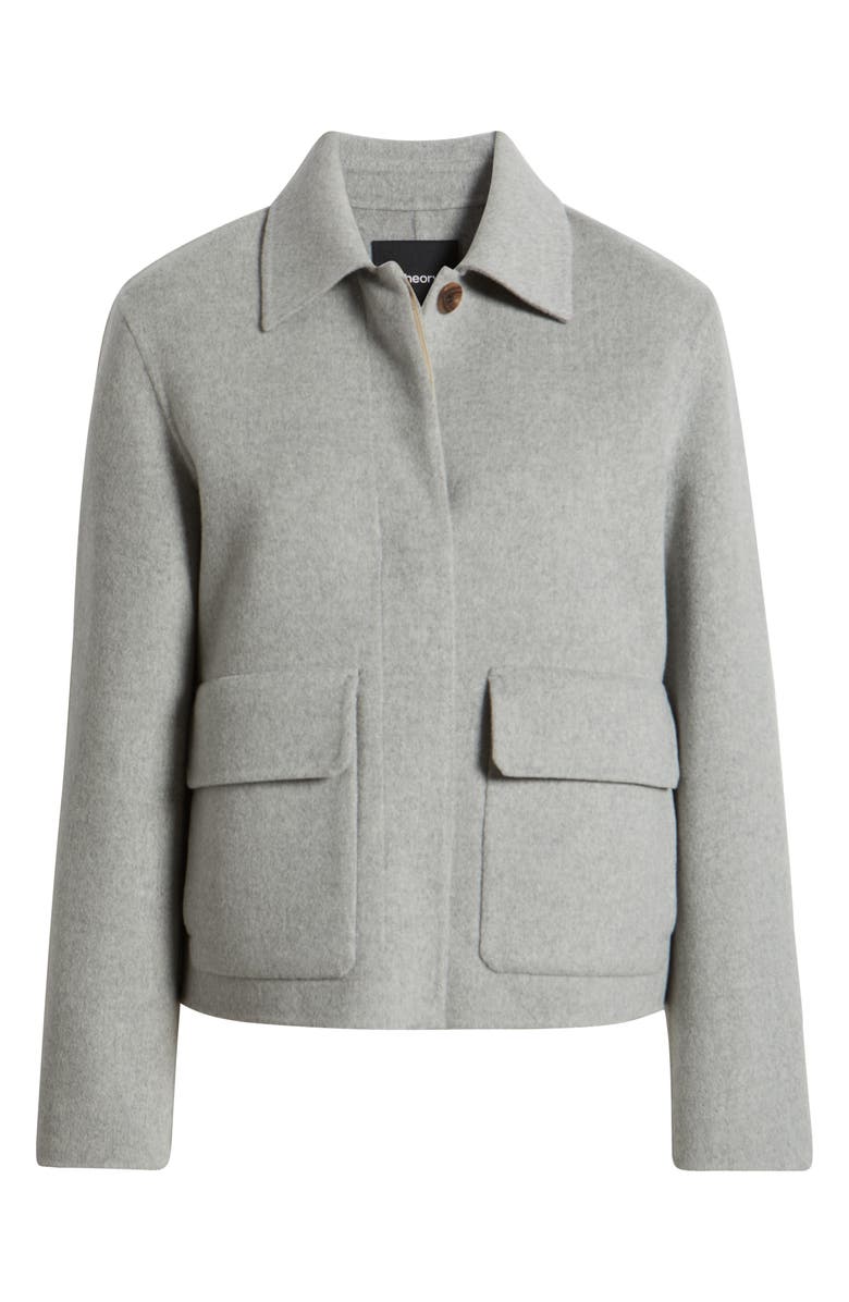 Theory Boxy Wool & Recycled Cashmere Jacket, Alternate, color, Melange Grey