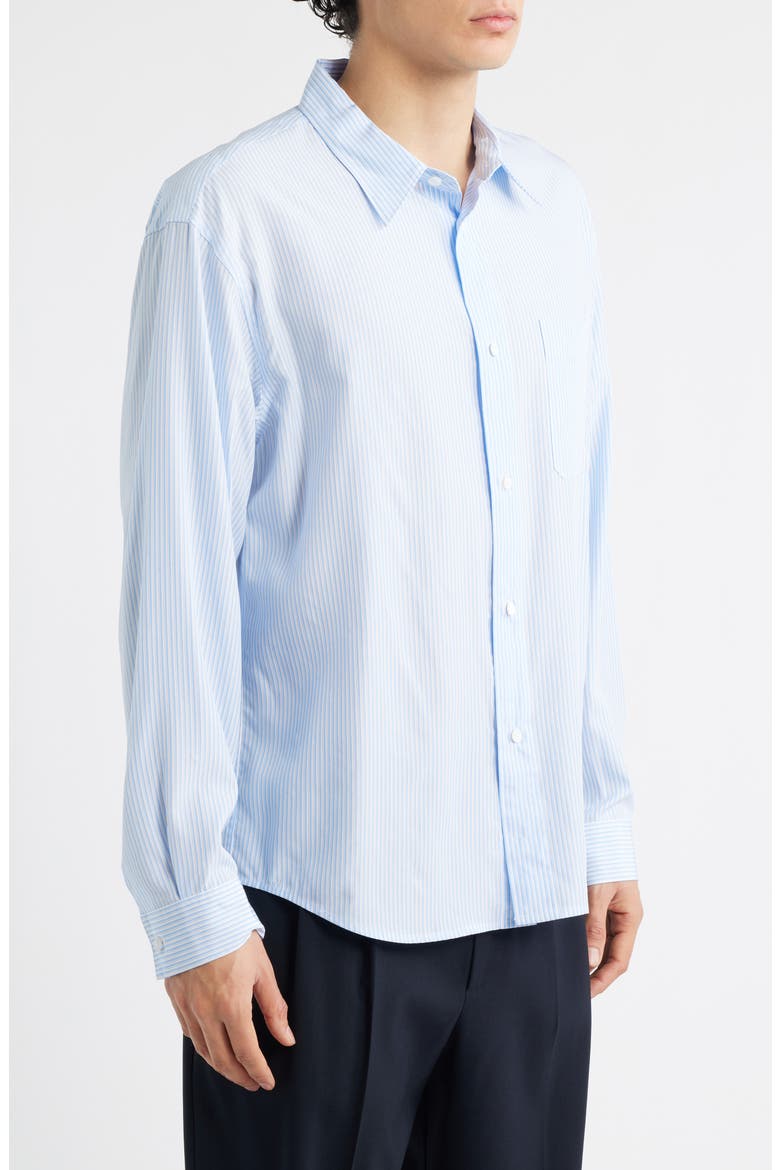 Stripe Relaxed Fit Button-Up Shirt, Alternate, color, BLUE STRIPE
