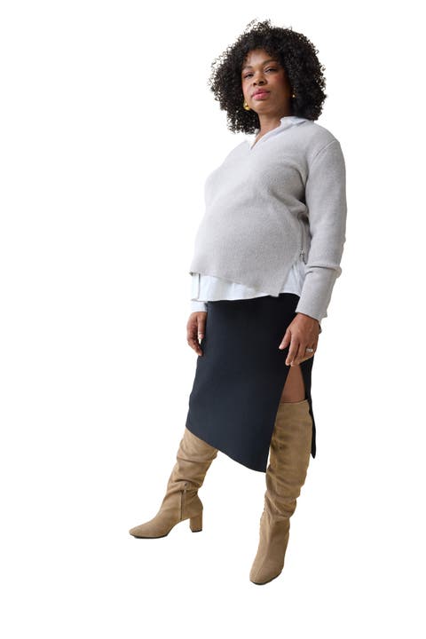 Side Zip Maternity and Nursing Sweater