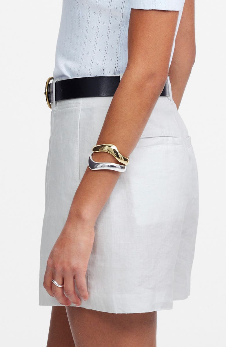 Madewell Pintuck Linen Shorts, Alternate, color, Salt