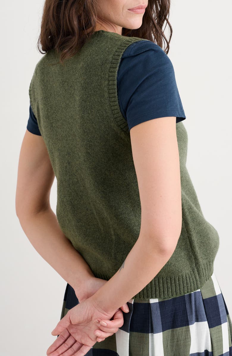 Seasalt Cornwall East View Merino Wool Blend Sweater Vest, Alternate, color, Light Olive