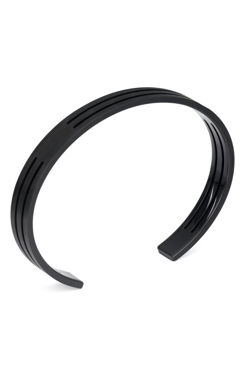 le gramme Men's 8G Punched Titanium Ribbon Cuff Bracelet, Alternate, color, Black Titanium