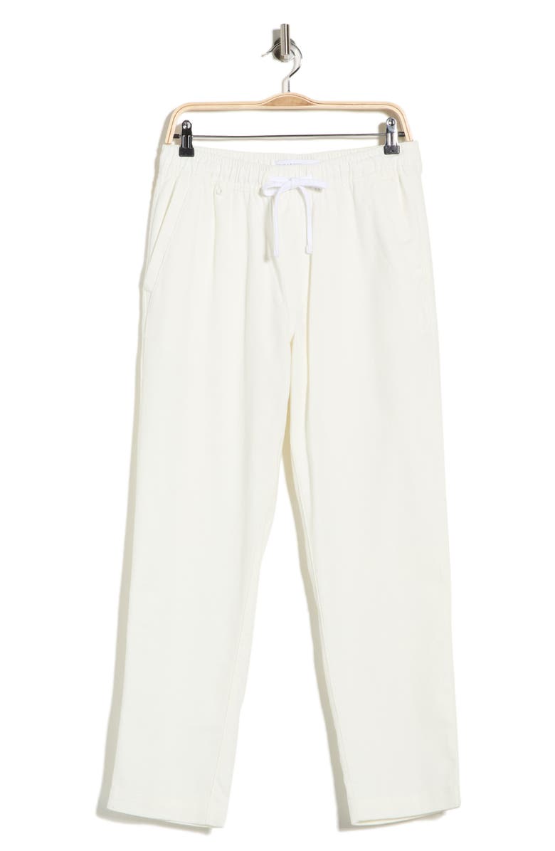 DENIM AND FLOWER Textured Drawstring Pants, Main, color, Oyster White